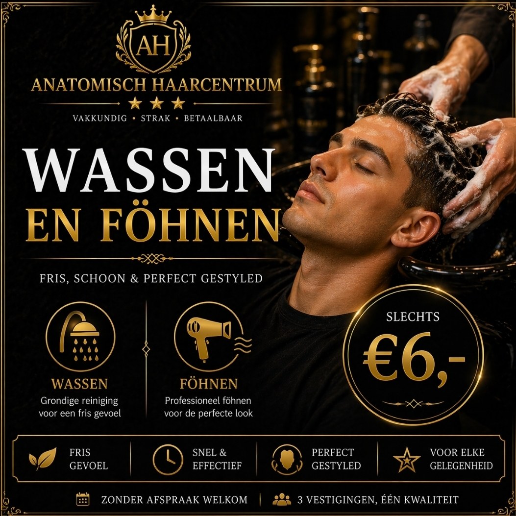 Wassen en föhnen